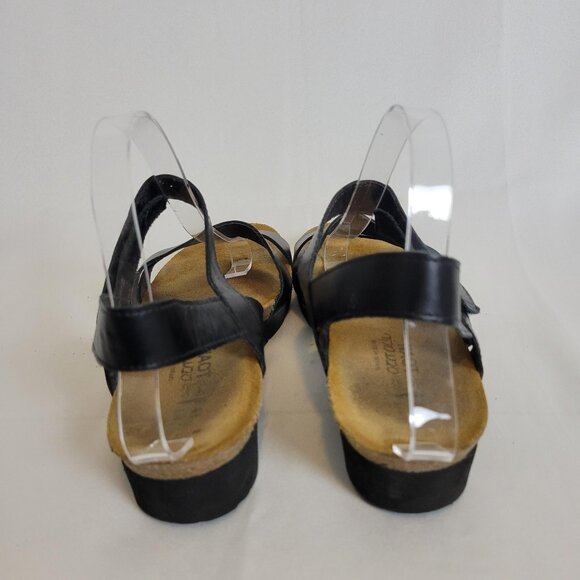 Naot Krista Sandals Black Sling Back Adjustable Leather Strap Women's Size 10/41 - Picture 3 of 9